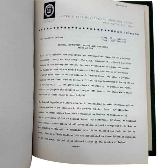 Set 2 Joseph Hennage Books U.S. Public Printer Recommendations & Reports 1972&73 - Picture 5 of 12